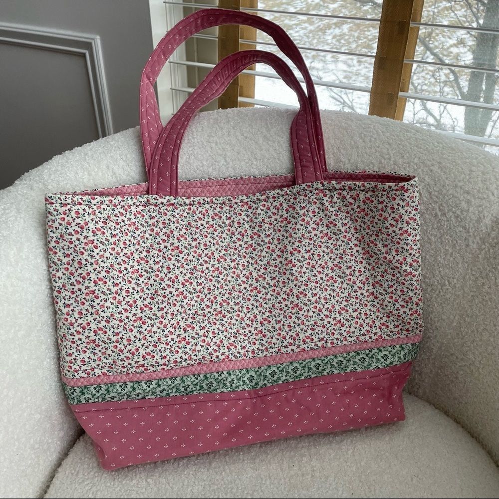 Calico Tote Bag Purse Quilted 10.5”x15”x5”